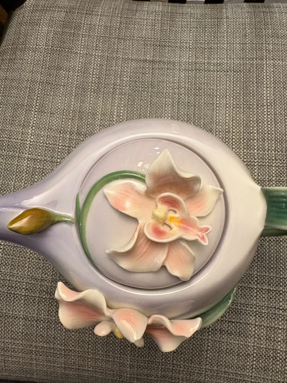 Pier 1 Bumblebee Serenade orchid ceramic teapot New
